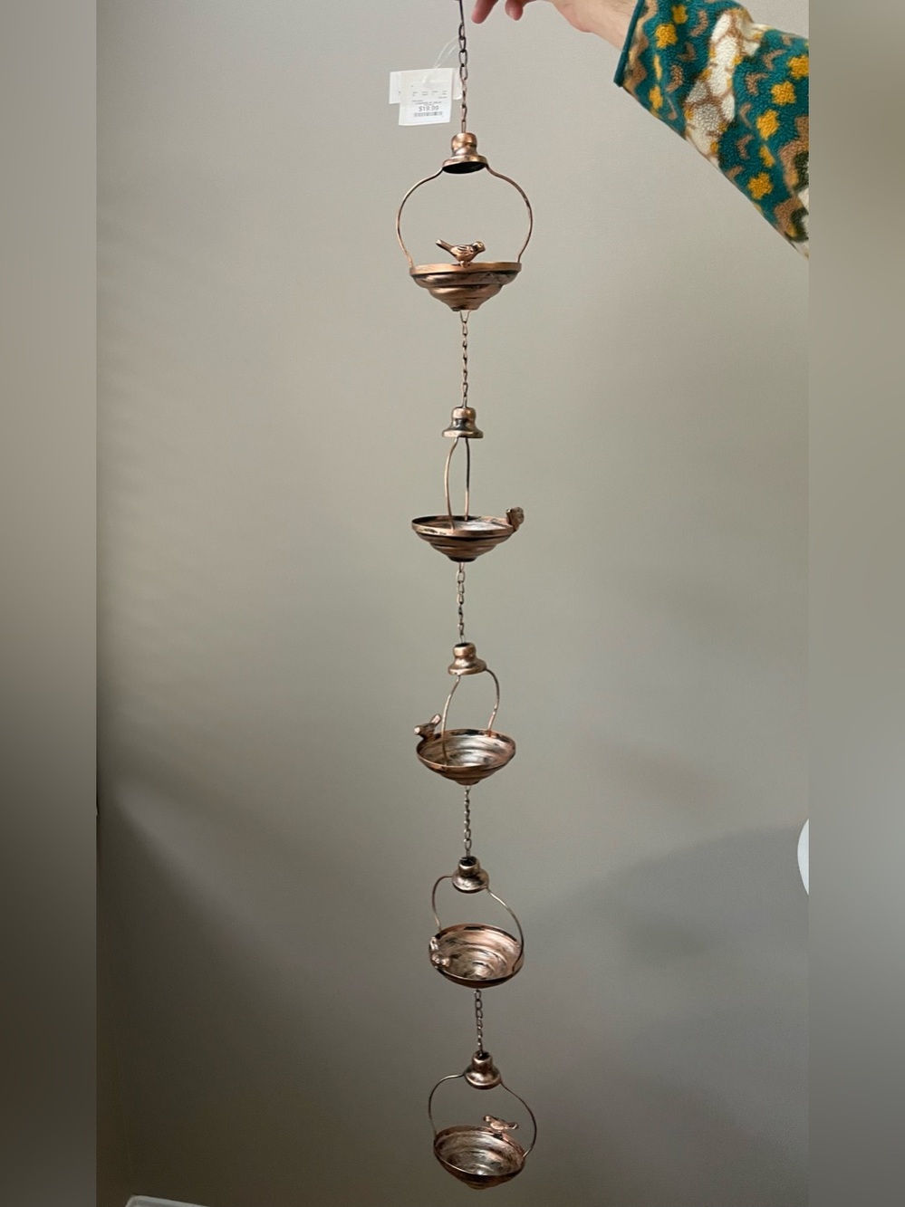 Hanging Decorative Bird Oil Lamp Chain – Antique Brass Finish